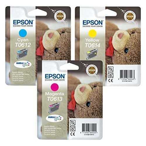 Epson T0612/T0613/T0614 Cyan/magenta/jaune  - Pack de 3 cartouches