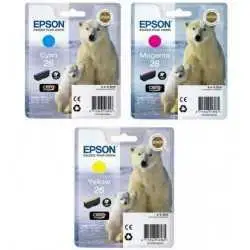 EPSON T26 Multipack X 3 - cyan, magenta, jaune - Ours polaire