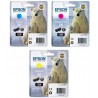 EPSON T26 Multipack X 3 - cyan, magenta, jaune - Ours polaire
