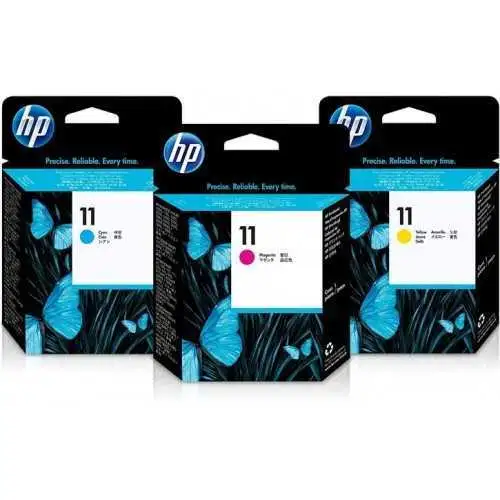 HP 11 Têtes d'impression d'origine - Pack de 3 ( jaune, cyan, magenta )