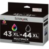 Lexmark 43XL/44XL noir, couleur - Pack de 2 cartouches d'encre