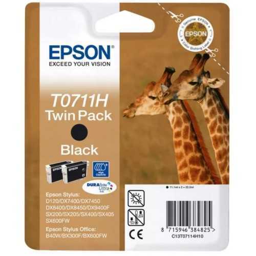 Epson T0711H noir Twin Pack Cartouches d'encre d'origine haute capacité