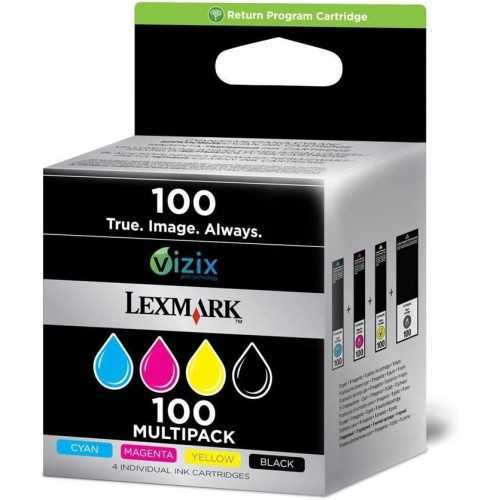 Lexmark 100 noir, magenta, jaune, cyan - Cartouches d'encre d'origine