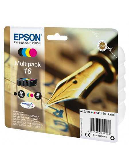 EPSON 16 Noir couleur Pack de 4 cartouches d'encre d'origine