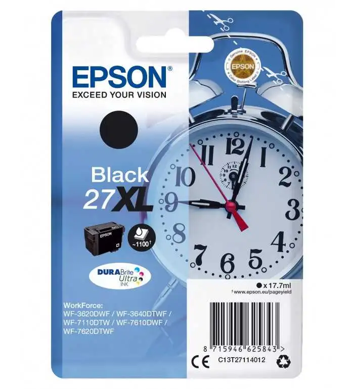 Epson 27XL Noir Réveil Cartouche d'encre d'origine