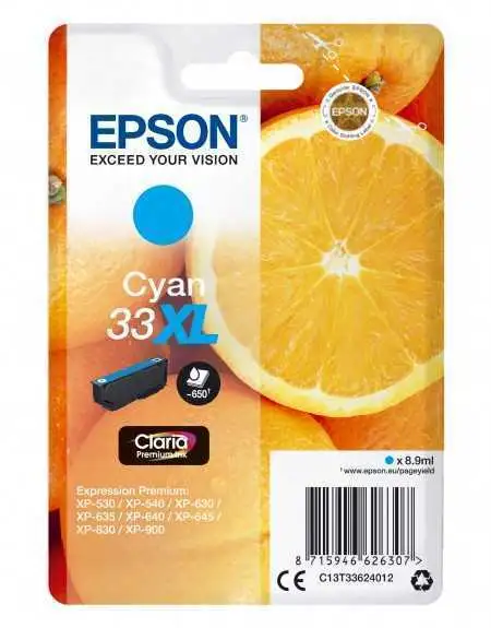 Epson 33XL Cyan Cartouche d'encre d'origine