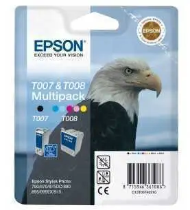 Epson T007/T008 Noir couleur Pack de 2 cartouches d'encre d'origine