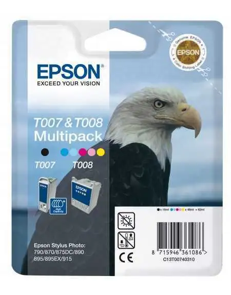 Epson T007/T008 Noir couleur Pack de 2 cartouches d'encre d'origine