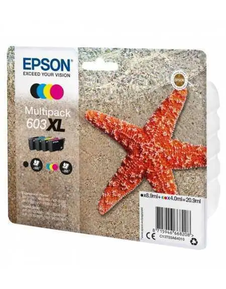 Epson 603XL Étoile de Mer Noir couleur Pack de 4 Cartouches d'encre d'origine