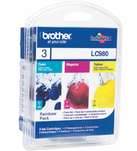 Brother LC980 Couleur Pack de 3 Cartouches d'encre d'origine