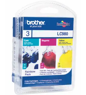 Brother LC980 Couleur Pack de 3 Cartouches d'encre d'origine