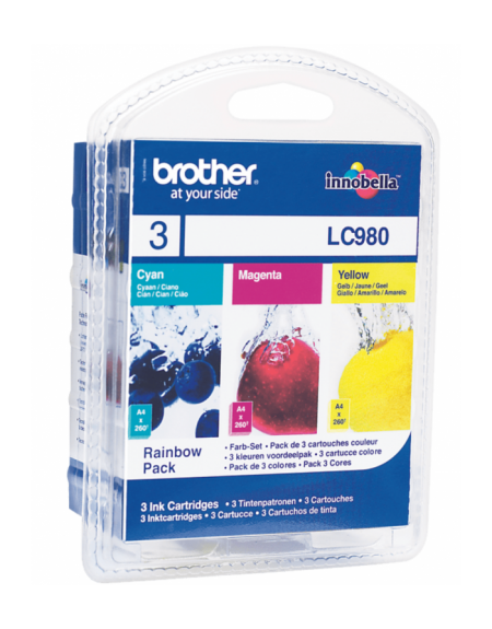 Brother LC980 Couleur Pack de 3 Cartouches d'encre d'origine