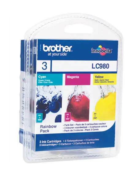 Brother LC980 Couleur Pack de 3 Cartouches d'encre d'origine