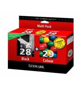 Lexmark 28/29 Noir couleur Pack de 2 Cartouches d'encre