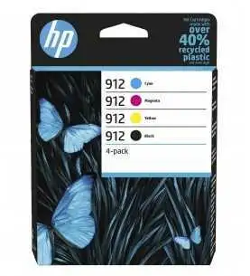 HP 912 Noir couleur Pack de 4 Cartouches d'encre d'origine