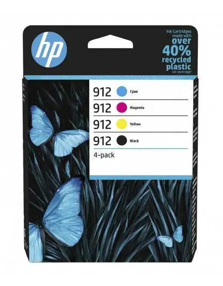 HP 912 Noir couleur Pack de 4 Cartouches d'encre d'origine