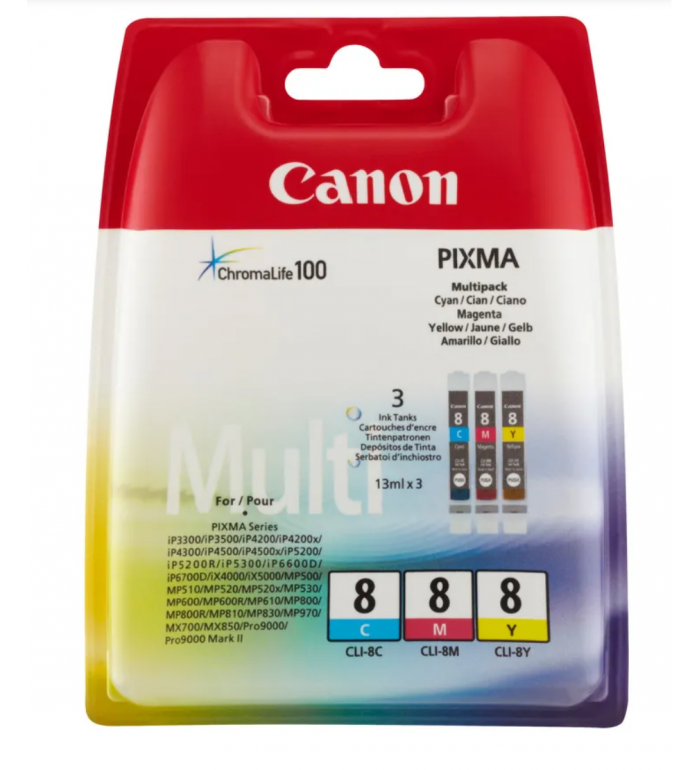 Canon CLI-8 Couleur Pack de 3 Cartouches d'encre d'origine