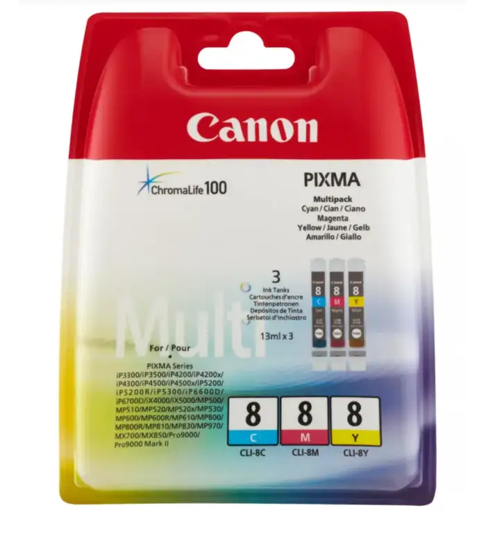 Canon CLI-8 Couleur Pack de 3 Cartouches d'encre d'origine