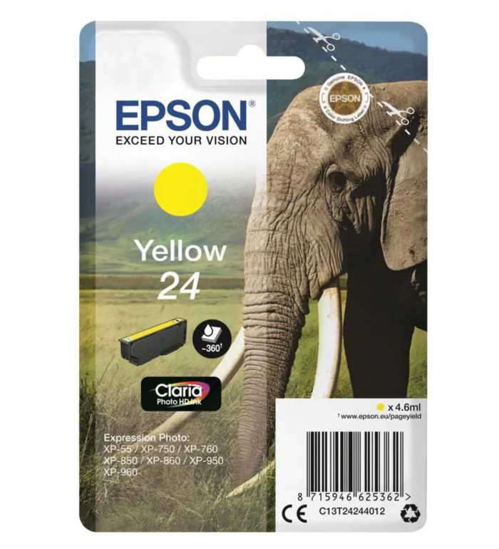 Epson 24 Jaune Éléphant Cartouche d'encre d'origine