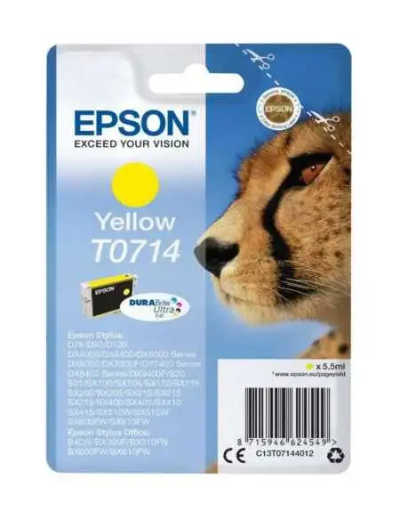 Epson T0714 Jaune Guépard Cartouche d'encre d'origine