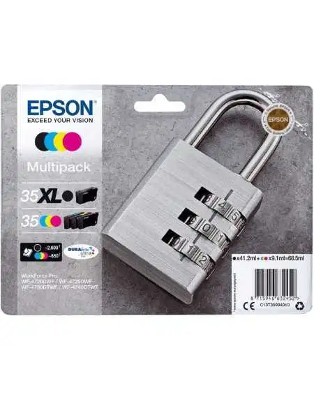 Epson 35XL Noir couleur Cadenas Multipack de 4 Cartouches d'encre d'origine