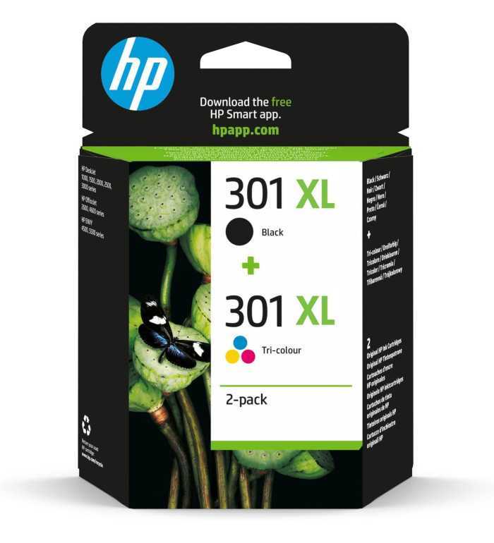 HP 301XL Noir couleur Pack de 2 Cartouches d'encre d'origine