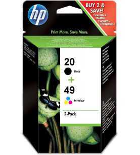 HP 20/49 Noir couleur Pack de 2 Cartouches d'encre d'origine
