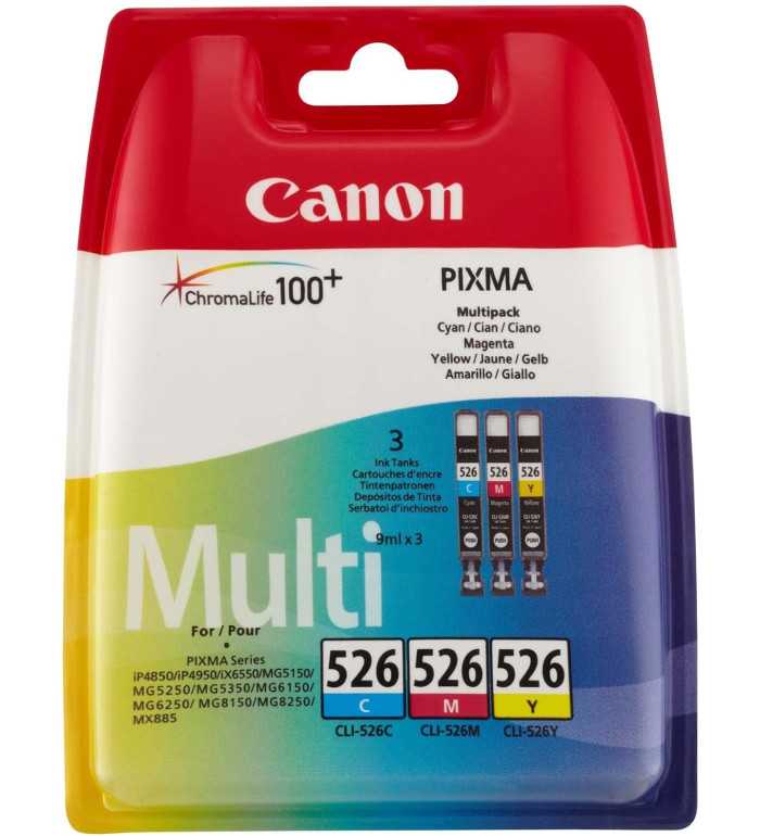 Canon CLI-526 Couleur Pack de 3 Cartouches d'encre d'origine