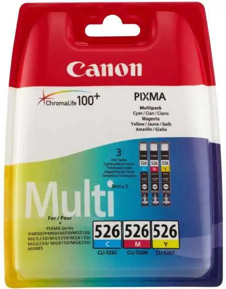 Canon CLI-526 Couleur Pack de 3 Cartouches d'encre d'origine