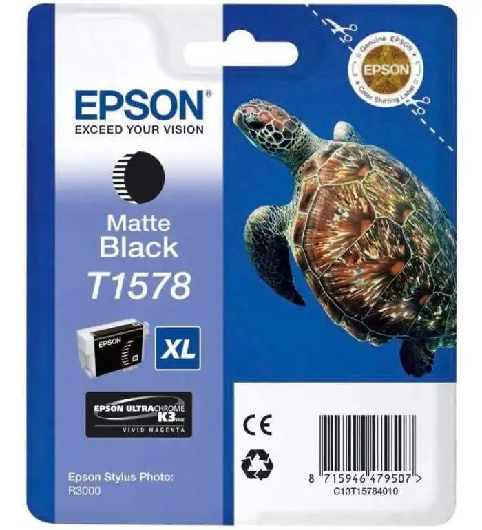 Epson T1578 Tortue Noir mat Cartouche d'encre d'origine