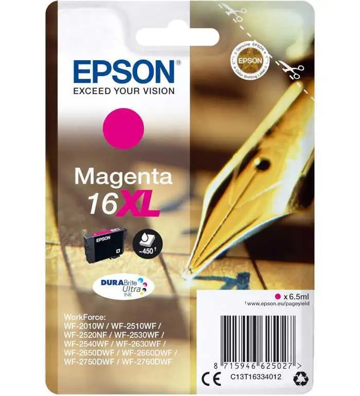 Epson 16XL Magenta Stylo Plume Cartouche d'encre d'origine