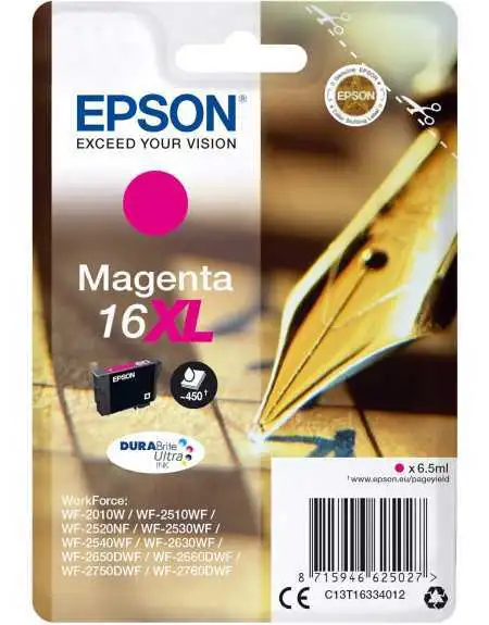 Epson 16XL Magenta Stylo Plume Cartouche d'encre d'origine