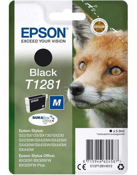 Epson T1281 Noir Renard Cartouche d'encre d'origine