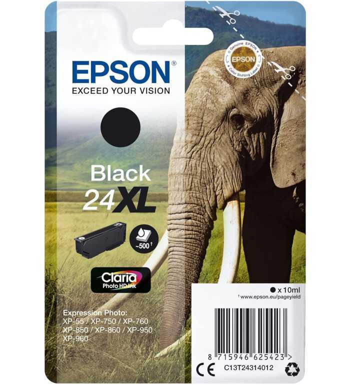 Epson 24XL Noir Éléphant Cartouche d'encre d'origine