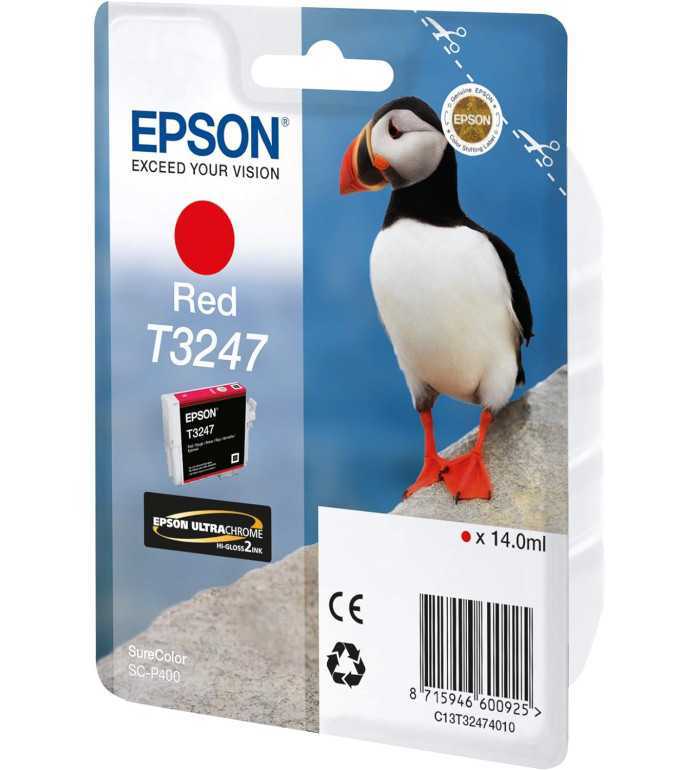 EPSON T3247 Rouge Macareux Cartouche d'encre d'origine