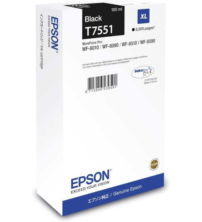 Epson T7551XL Noir Cartouche d'encre d'origine