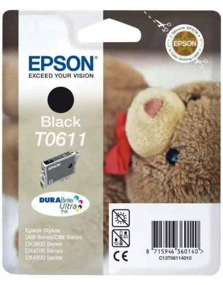 Epson T0611 Ourson Noir Cartouche d'encre d'origine