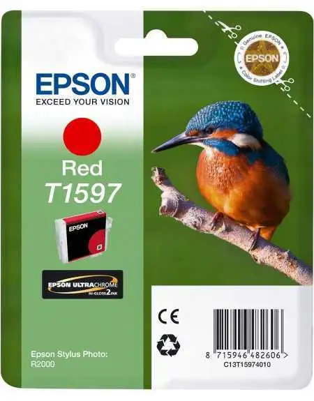 Epson T1597 Rouge Martin pêcheur Cartouche d'encre d'origine