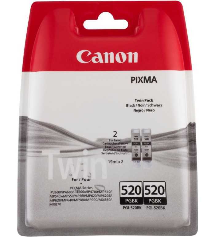 Canon PGI-520BK Noir Pack de 2 cartouches d'encre d'origine