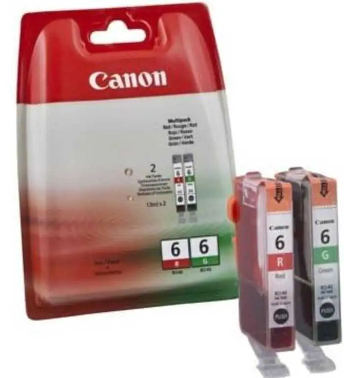 Canon BCI-6 R/G Rouge et vert Pack de 2 Cartouches d'encre d'origine