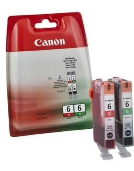 Canon BCI-6 R/G Rouge et vert Pack de 2 Cartouches d'encre d'origine