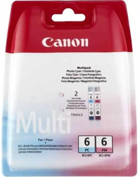 Canon BCI-6 PC/PM Multipack Photo Cyan, Magenta Cartouches d'encre d'origine