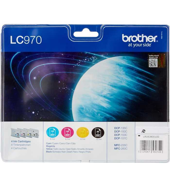 Brother LC970 Noir couleur Pack de 4 Cartouches d'encre d'origine