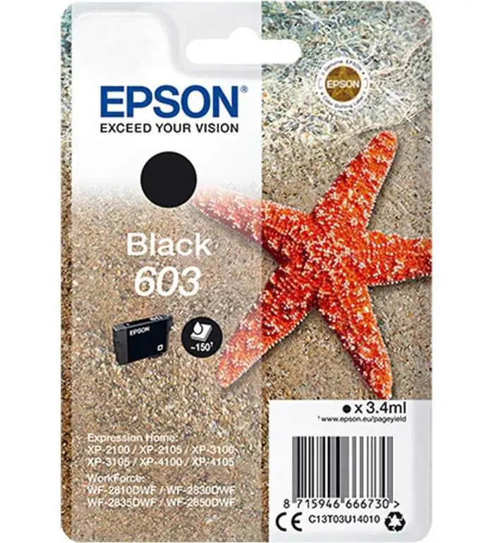 Epson 603 Noir Etoile de Mer Cartouche d'encre d'origine