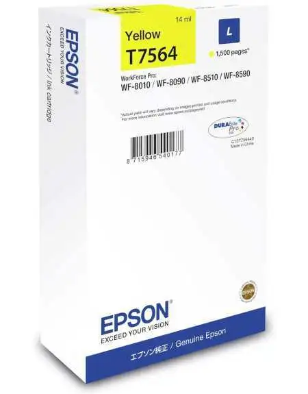 Epson T7564 Jaune Cartouche d'encre d'origine