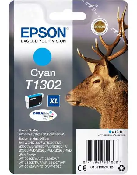 Epson T1302 Cyan Cerf Cartouche d'encre d'origine