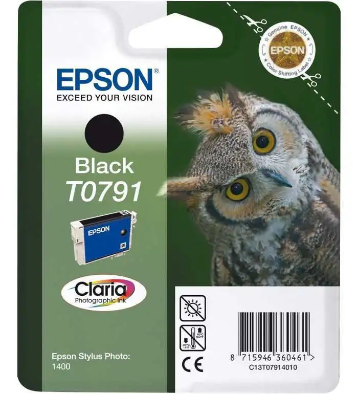 Epson T0791 Chouette Noir Cartouche d'encre d'origine