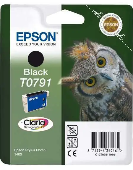 Epson T0791 Chouette Noir Cartouche d'encre d'origine