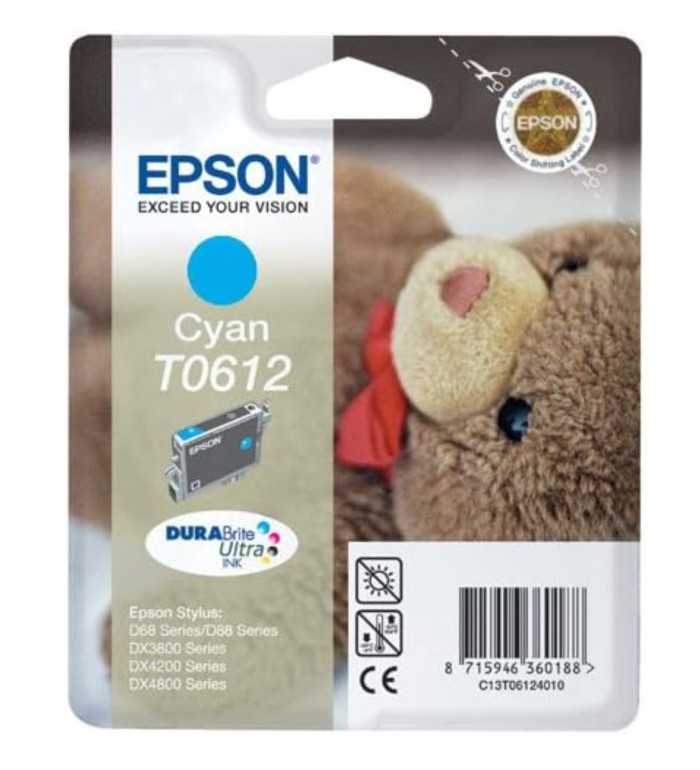 Epson T0612 Ourson Cyan Cartouche d'encre d'origine