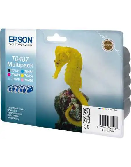 Epson T0487 Hippocampe Noir couleur Multipack de 6 cartouches d'encre d'origine